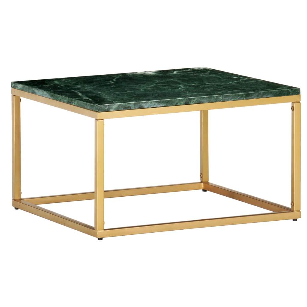 vidaXL Soffbord grön 60x60x35 cm äkta sten med marmorstruktur