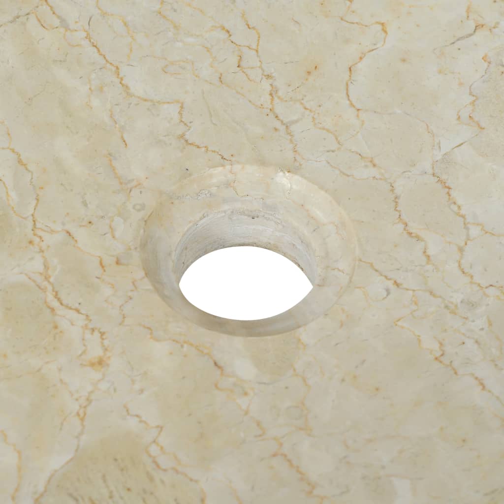 vidaXL Handfat 50x35x12 cm marmor gräddvit