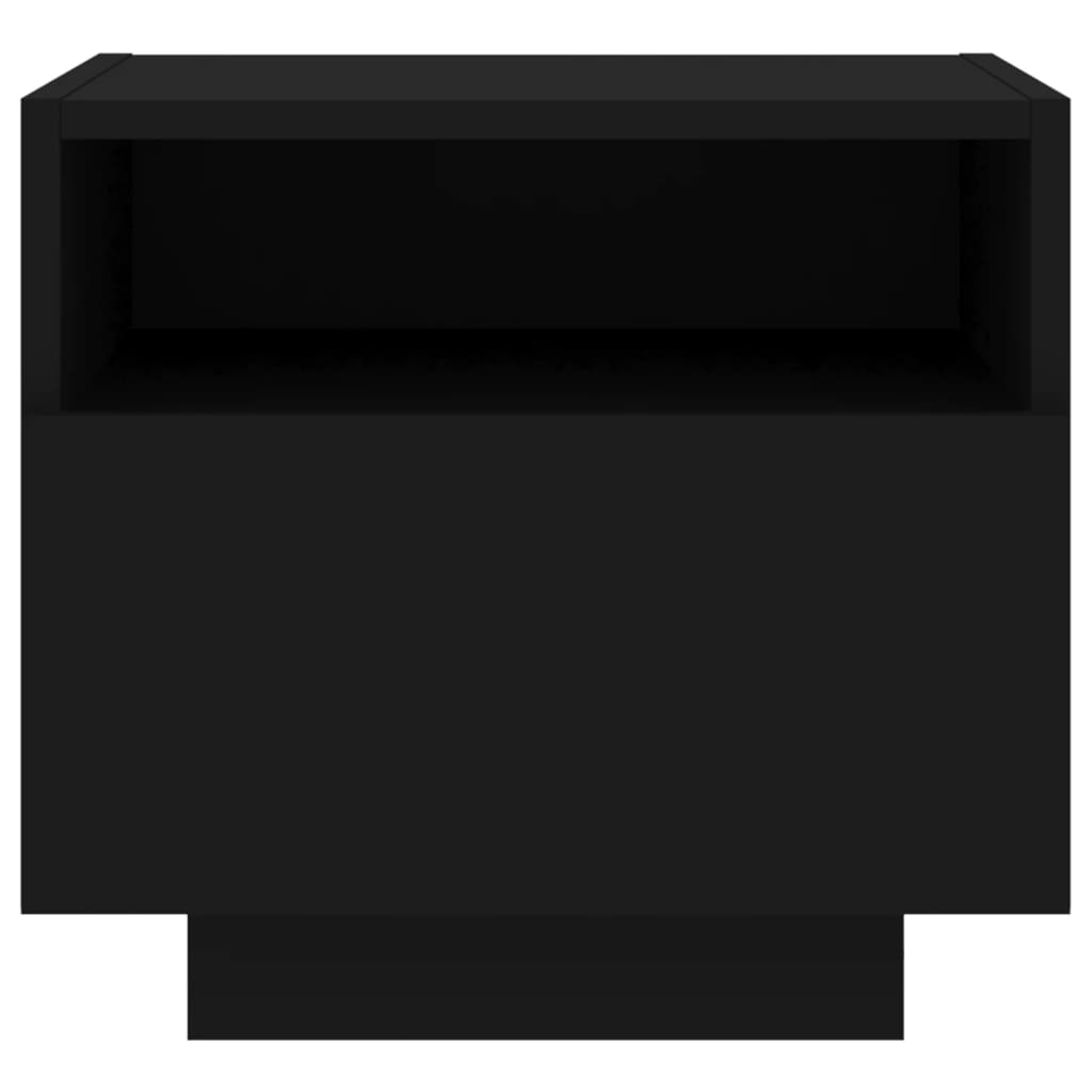 vidaXL Sängbord med LED-lampor 2 st svart 40x39x37 cm