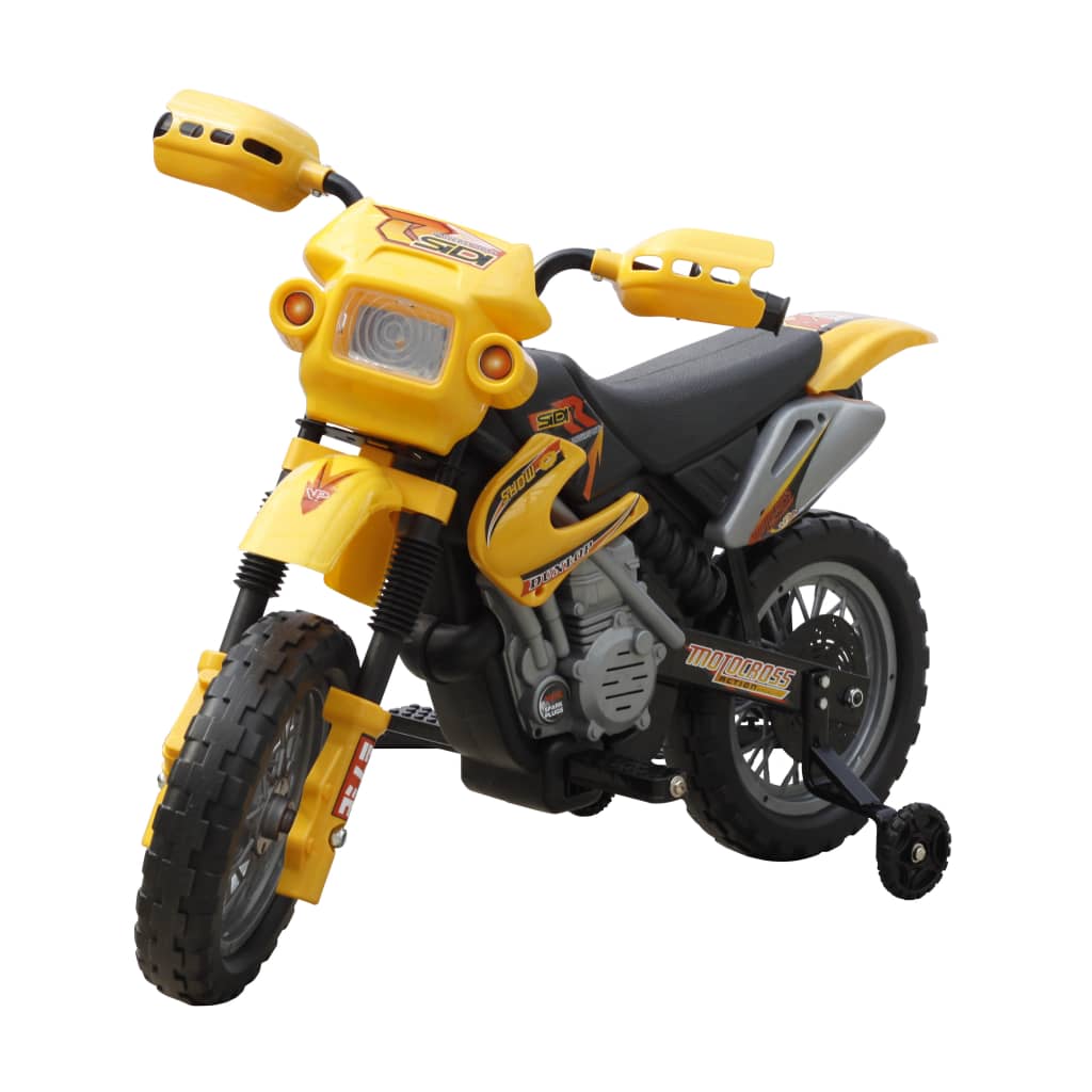 vidaXL Barnmotorcykel gul och svart