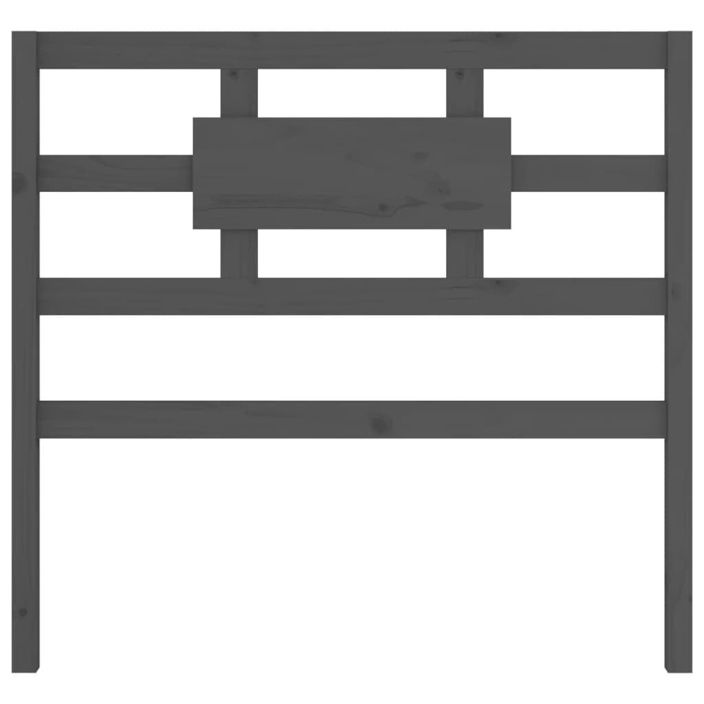 vidaXL Sänggavel grå 80,5x4x100 cm massiv furu