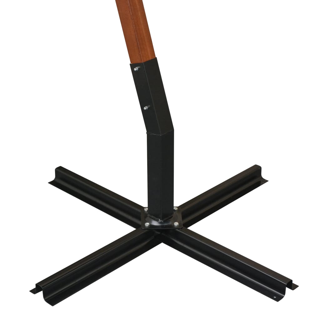 vidaXL Hängande parasoll med stolpe svart 3,5x2,9 massivt granträ
