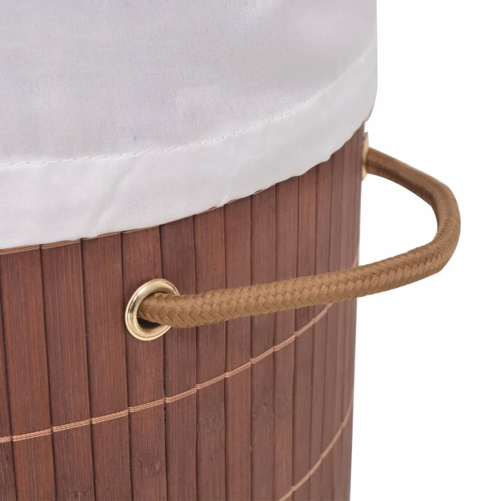 vidaXL Tvättkorg i bambu oval brun