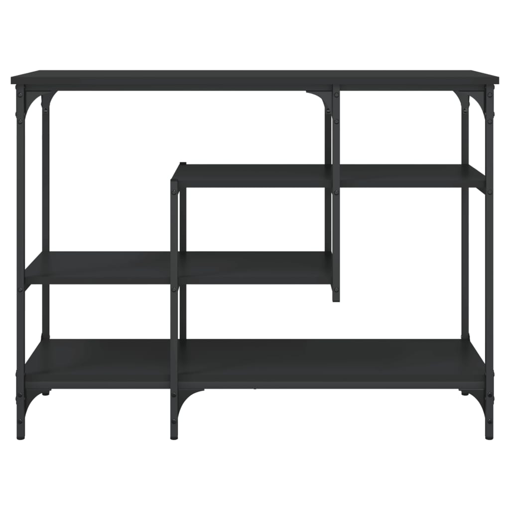 vidaXL Konsolbord med hyllor svart 100x35x75 cm