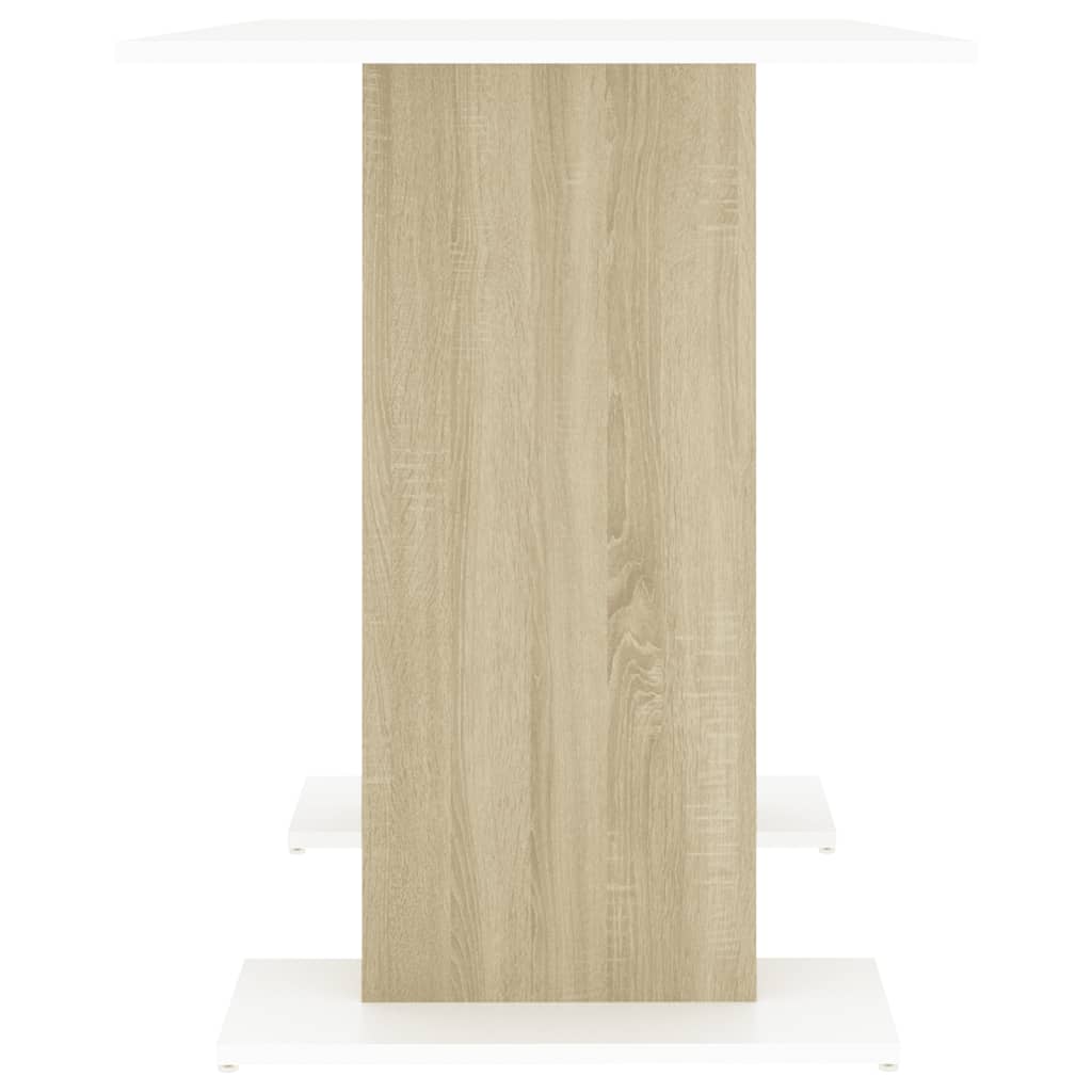 vidaXL Matbord vit och sonoma-ek 110x60x75 cm konstruerat trä