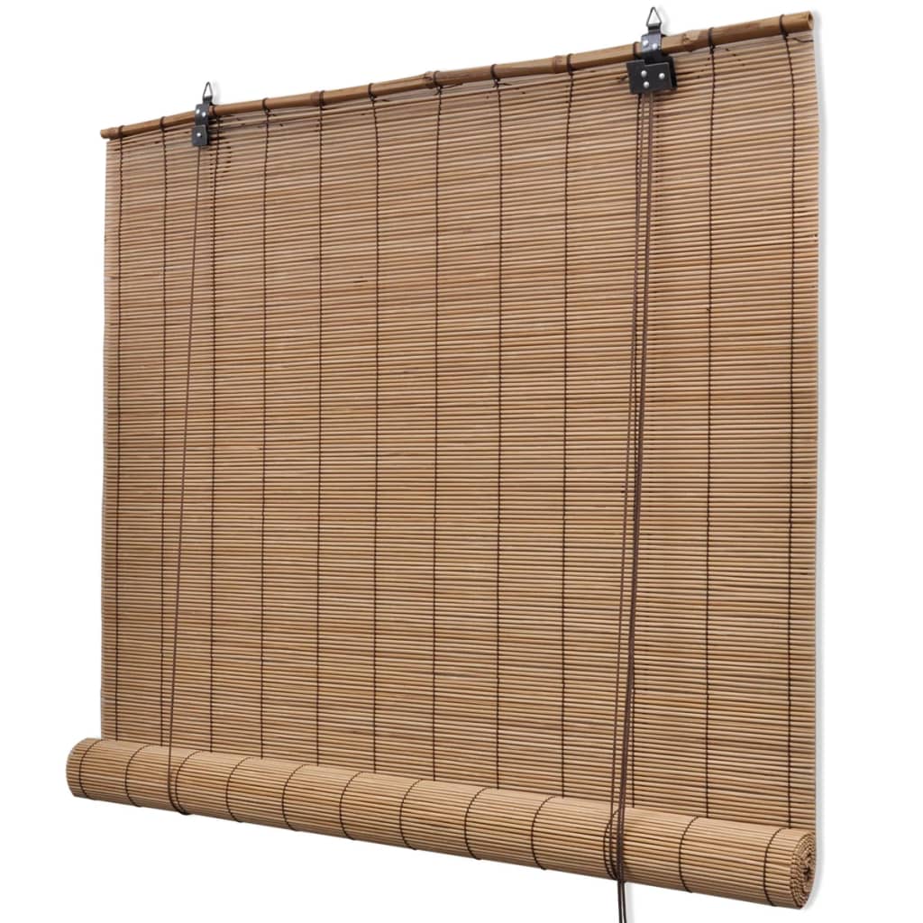 vidaXL Rullgardin bambu 2 st 120 x 220 cm brun