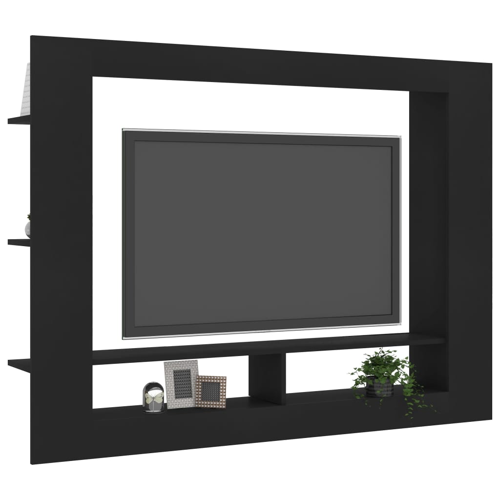 vidaXL Tv-bänk svart 152x22x113 cm konstruerat trä