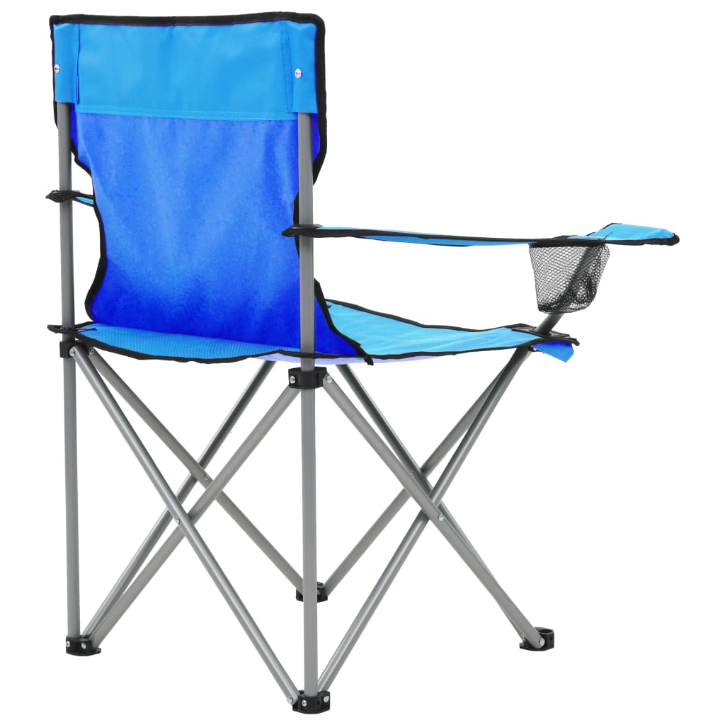 vidaXL Campingbord och stolar 3 delar blå