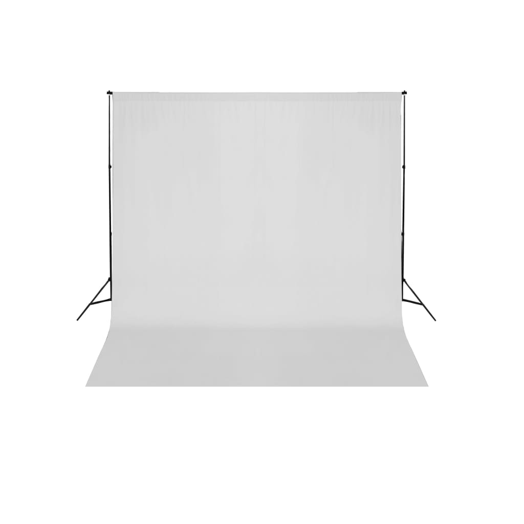 vidaXL Stativ och fotobakgrund 600x300 cm vit