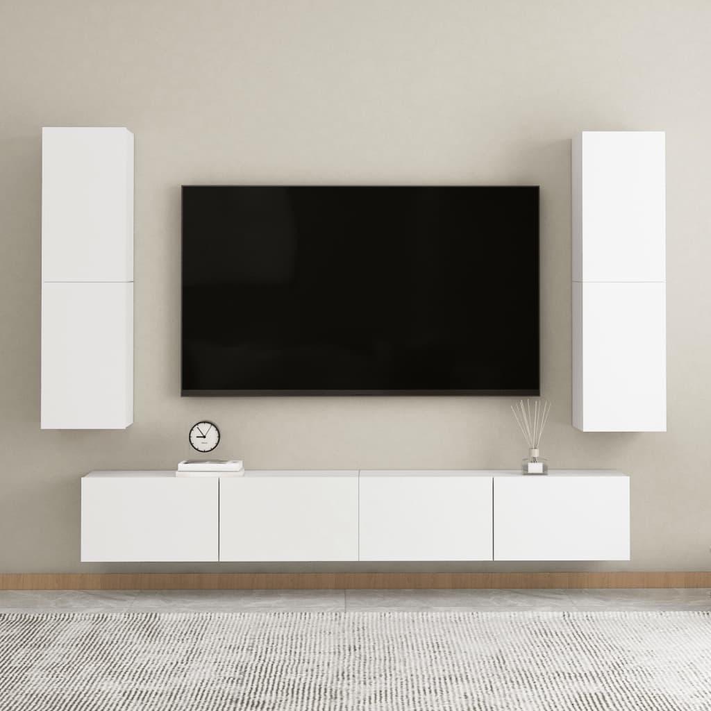 vidaXL TV-skåp vit 30,5x30x110 cm konstruerat trä