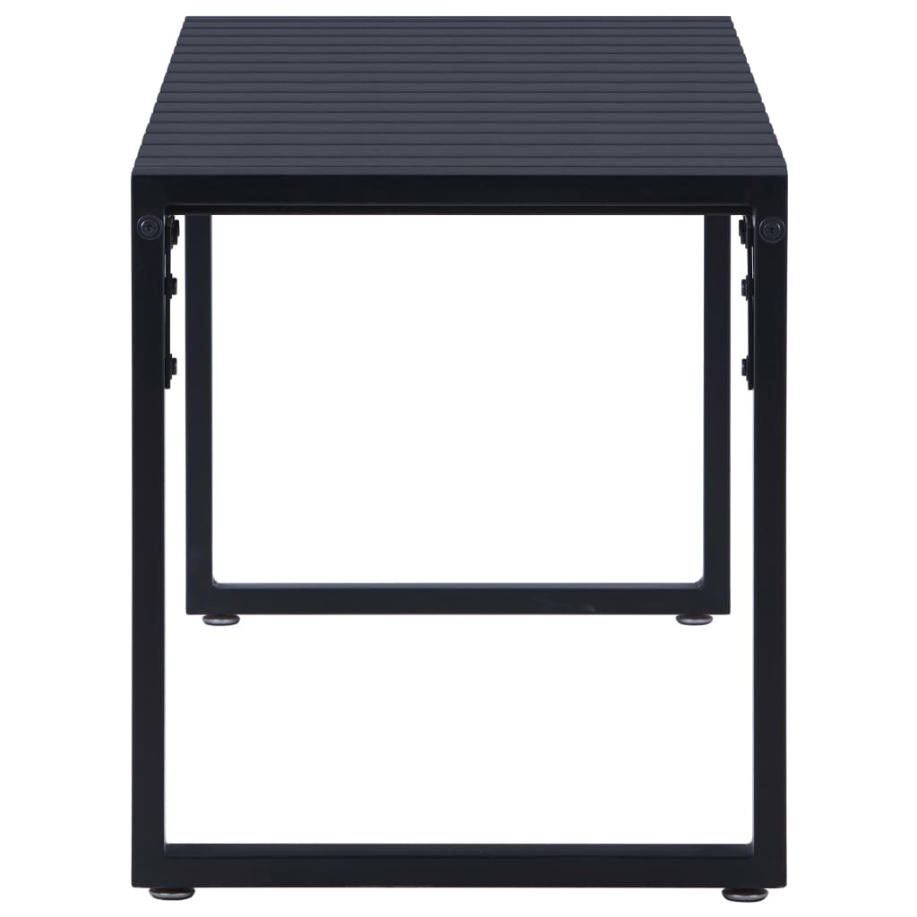 vidaXL Trädgårdsbänk 120,5 cm PS-skiva svart