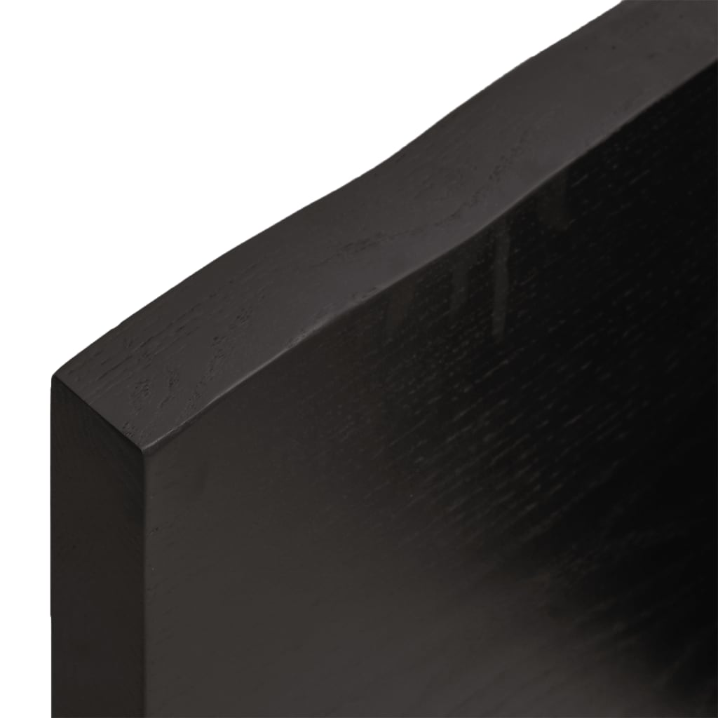 vidaXL Bordsskiva mörkbrun 80x50x(2-4) cm behandlad massiv ek