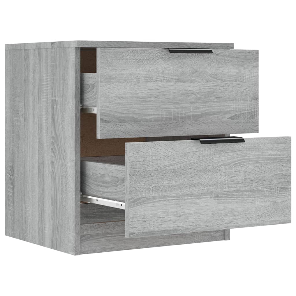 vidaXL Sängbord 2 st grå sonoma konstruerat trä