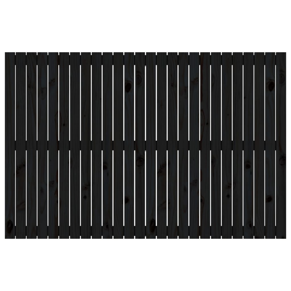 vidaXL Väggmonterad huvudgavel svart 166x3x110 cm massiv furu