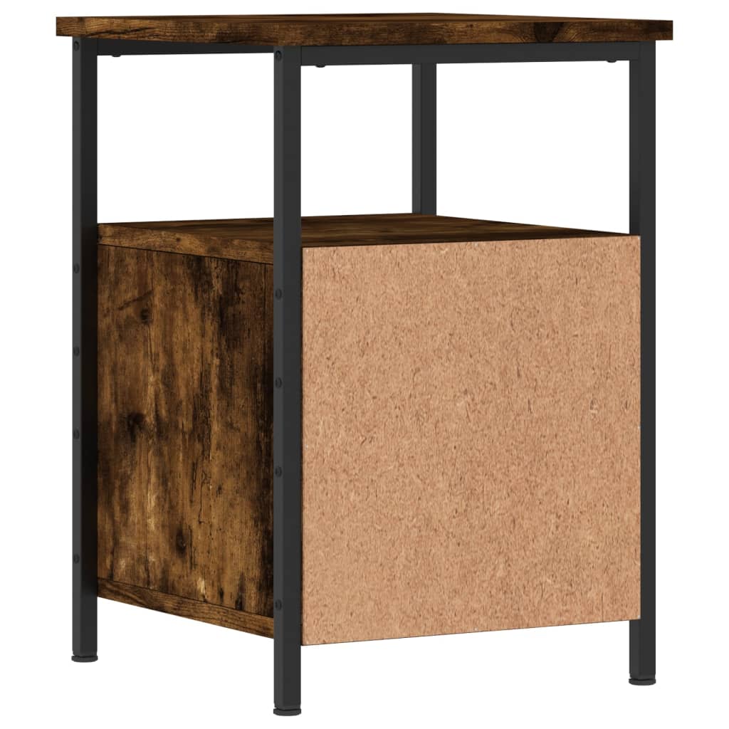 vidaXL Sängbord rökfärgad ek 34x35,5x50 cm konstruerat trä