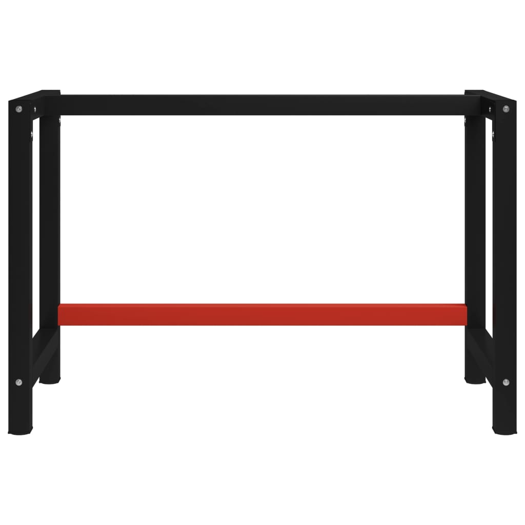 vidaXL Ram till arbetsbänk metall 120x57x79 cm svart och röd