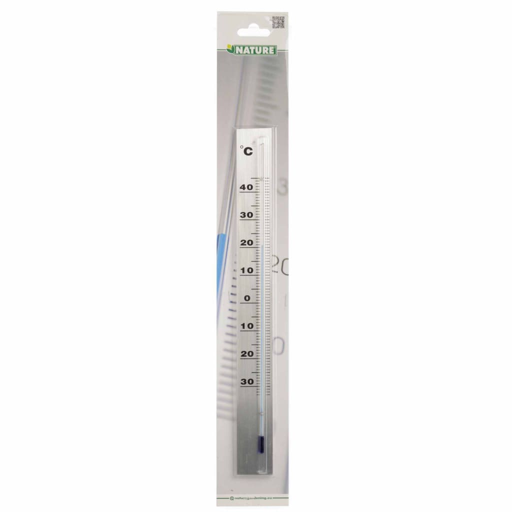 Nature Väggtermometer utomhusbruk aluminium 3,8x0,6x37 cm