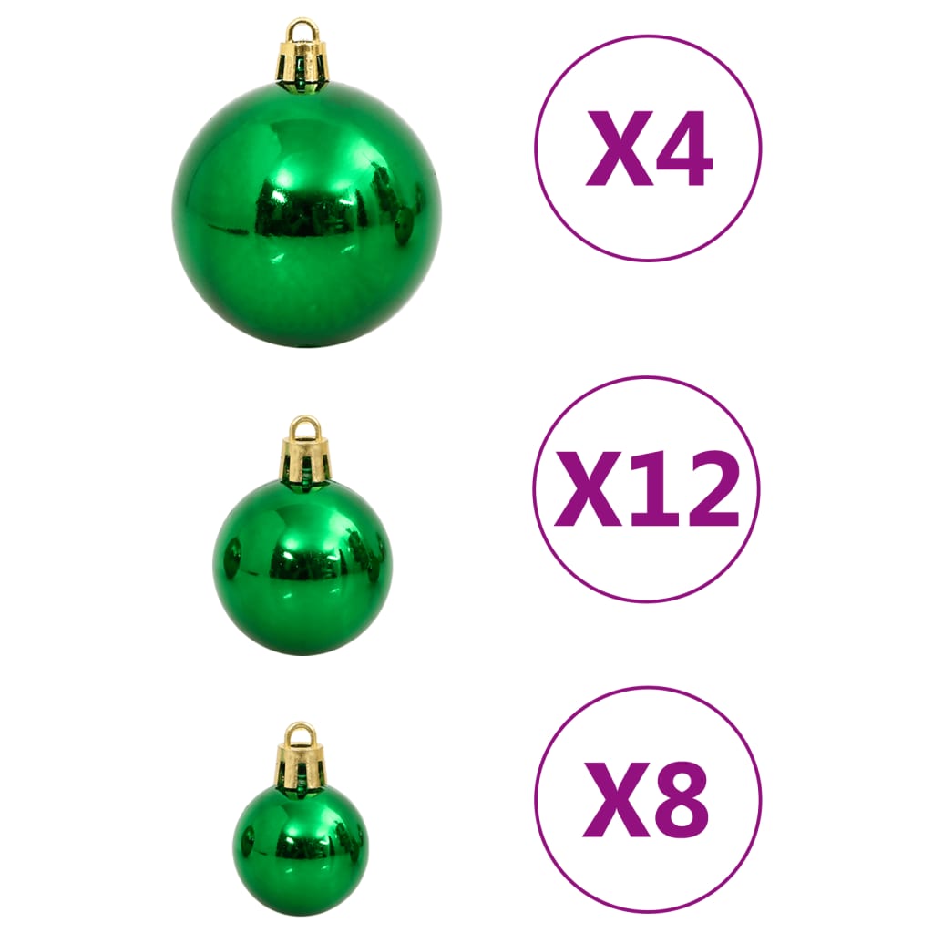 vidaXL Julgranskulor 111 delar röd/grön/guld polystyren
