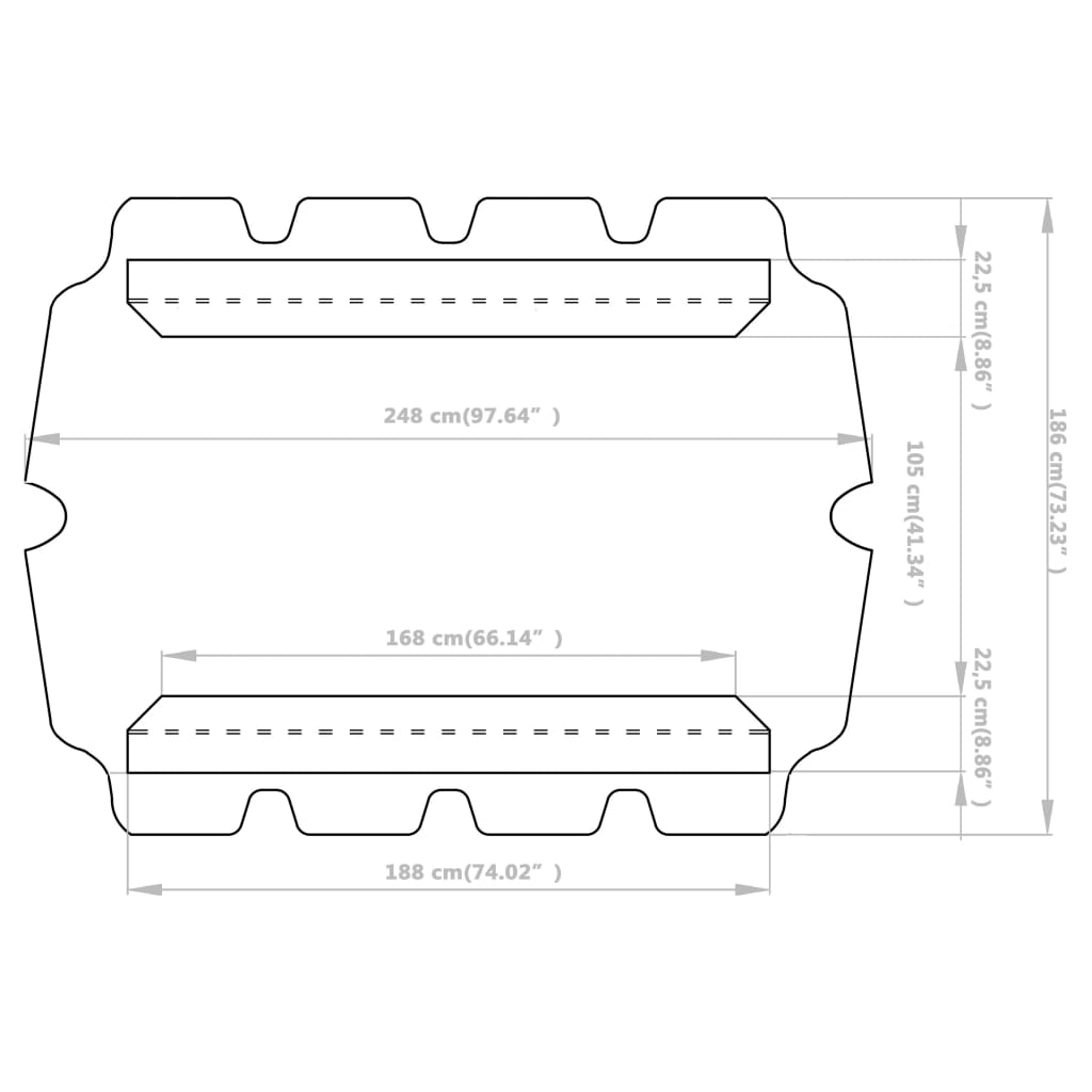 vidaXL Reservtak för hammock gräddvit 188/168x145/110 cm