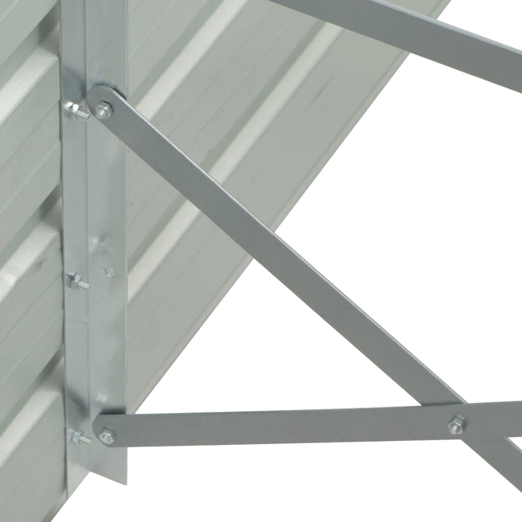 vidaXL Odlingslåda upphöjd galvaniserat stål 480x80x45 cm grå