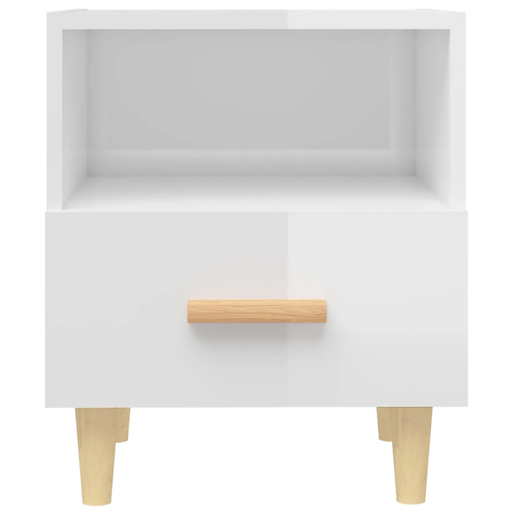 vidaXL Sängbord vit högglans 40x35x47 cm