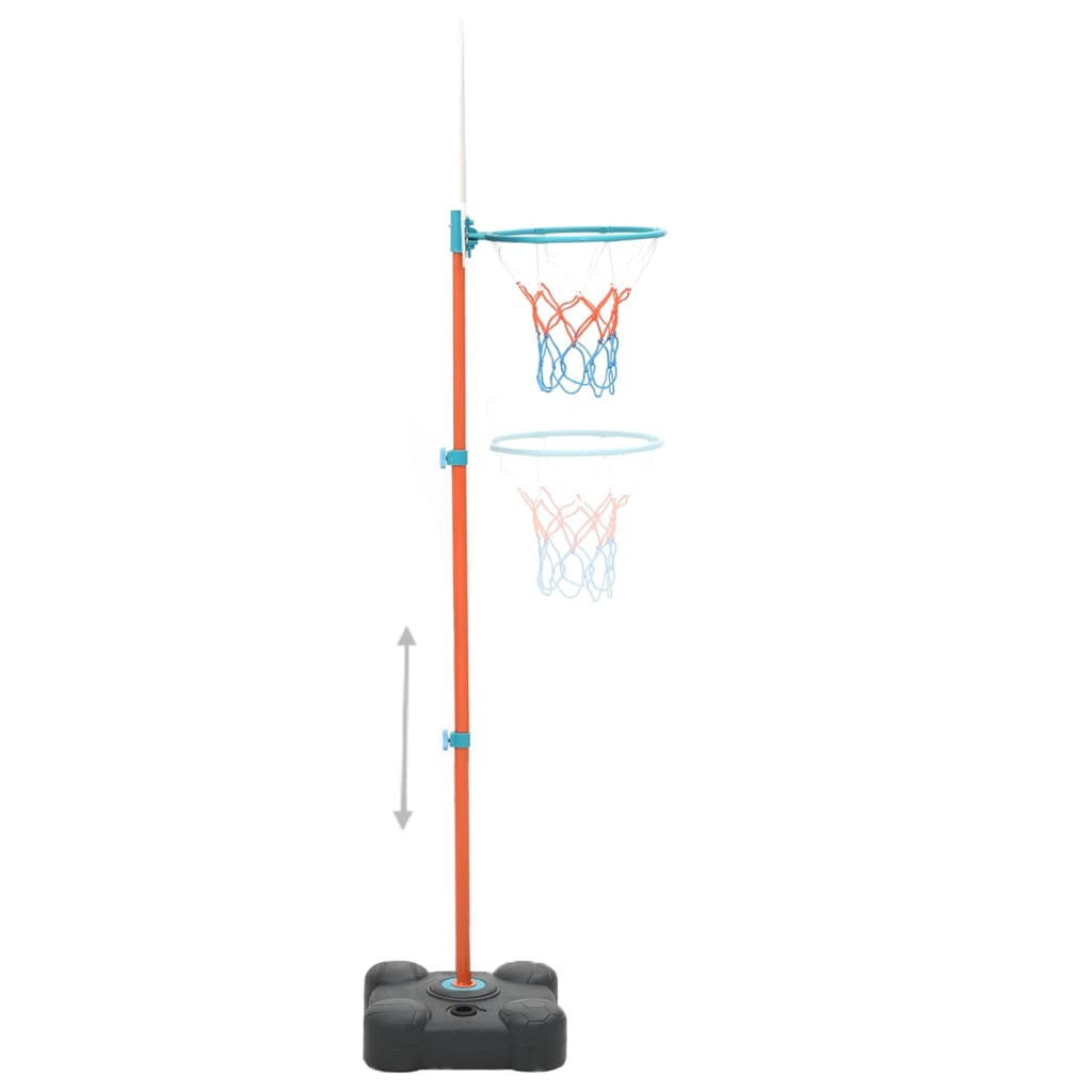 vidaXL Flyttbar basketkorg justerbar 109-141 cm