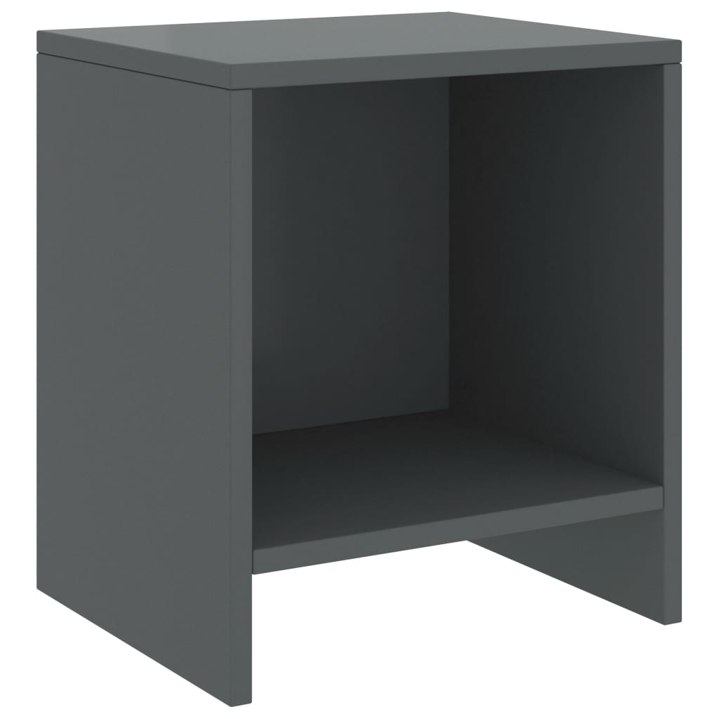 vidaXL Sängbord mörkgrå 35x30x40 cm massiv furu