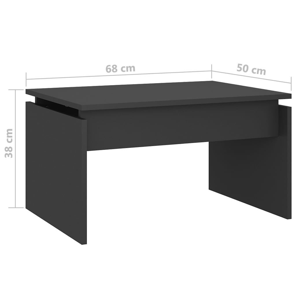 vidaXL Soffbord grå 68x50x38 cm konstruerat trä