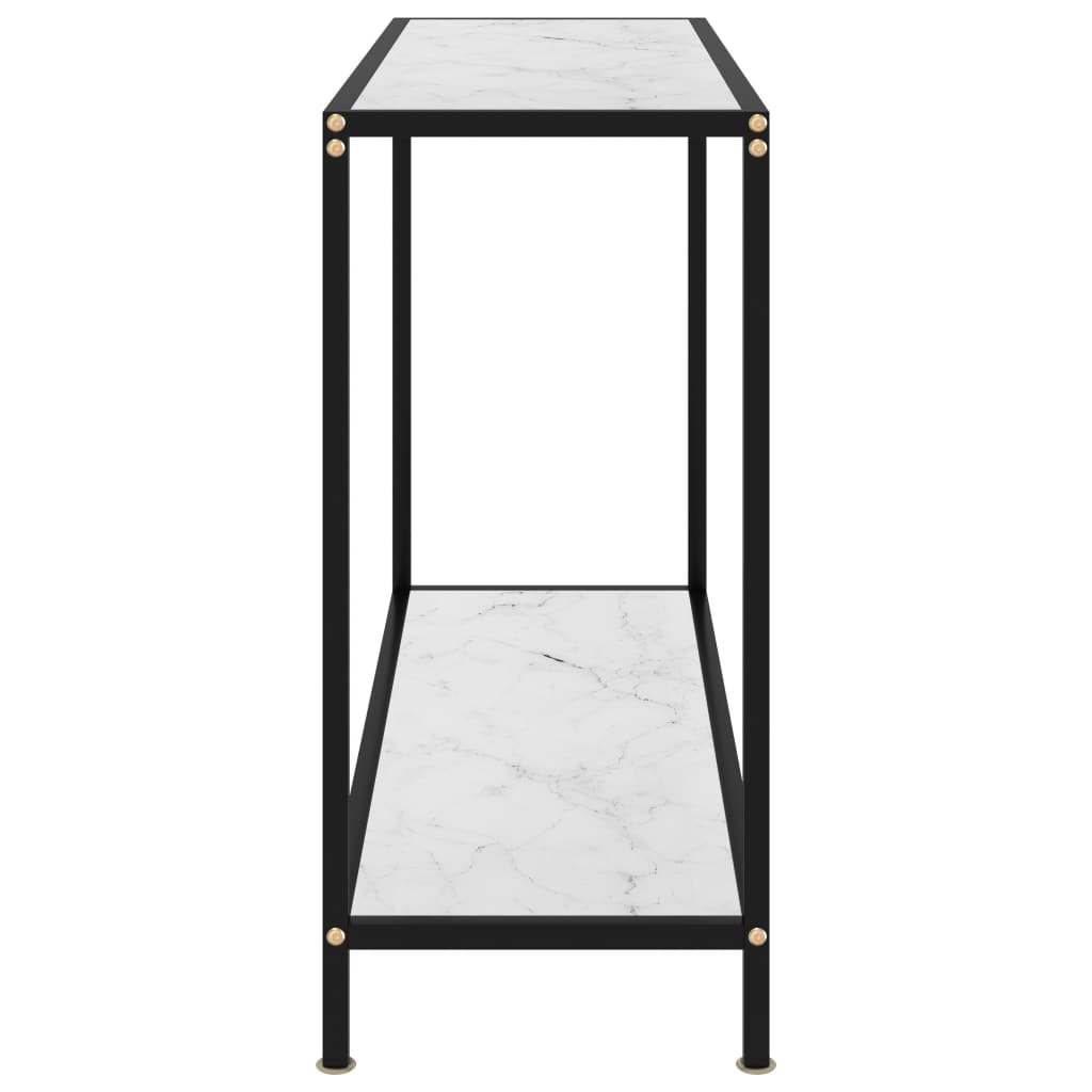 vidaXL Konsolbord vit 100x35x75 cm härdat glas