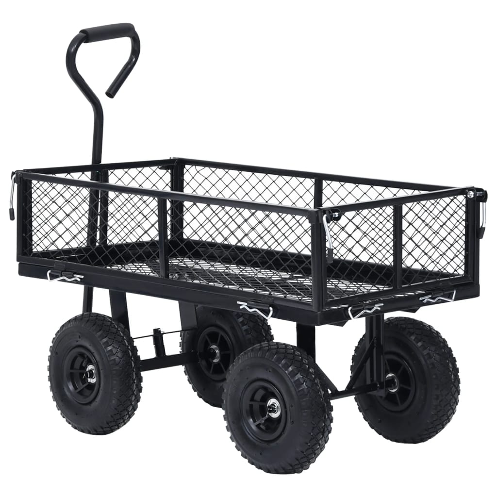 vidaXL Trädgårdsvagn svart 250 kg