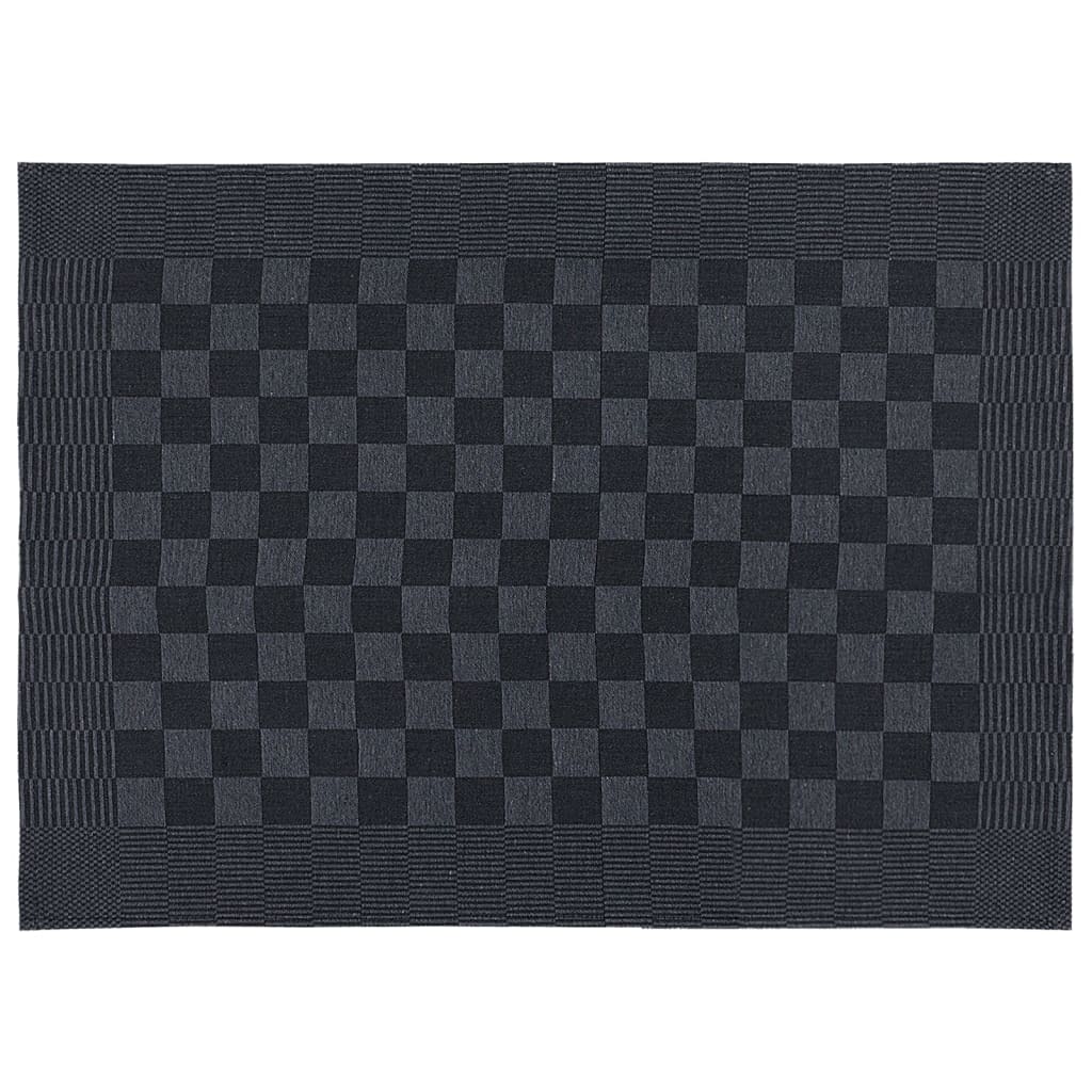 vidaXL Handduksset 10 st svart och grå bomull