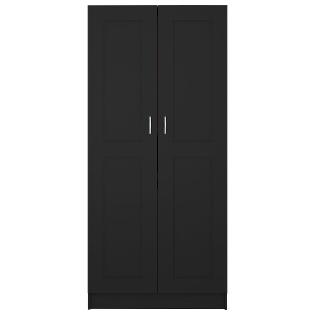 vidaXL Garderob svart 82,5x51,5x180 cm konstruerat trä