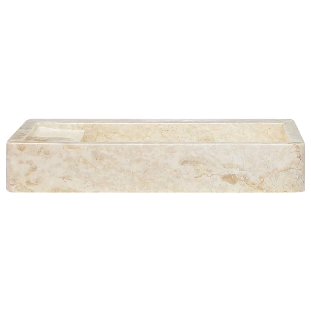 vidaXL Handfat gräddvit 58x39x10 cm marmor
