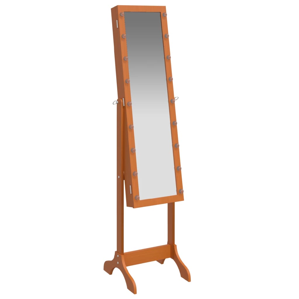 vidaXL Fristående spegel med LED 34x37x146 cm