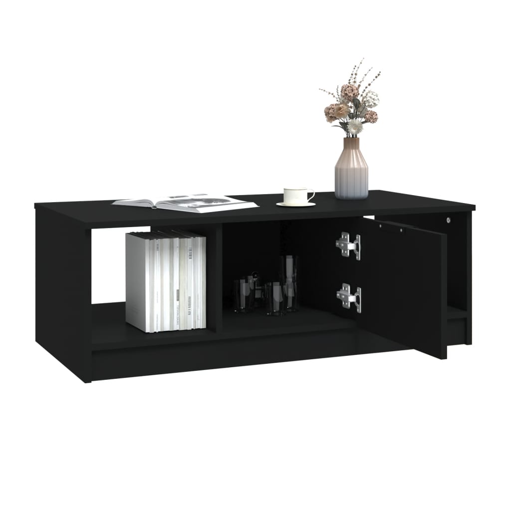 vidaXL Soffbord svart 102x50x36 cm konstruerat trä