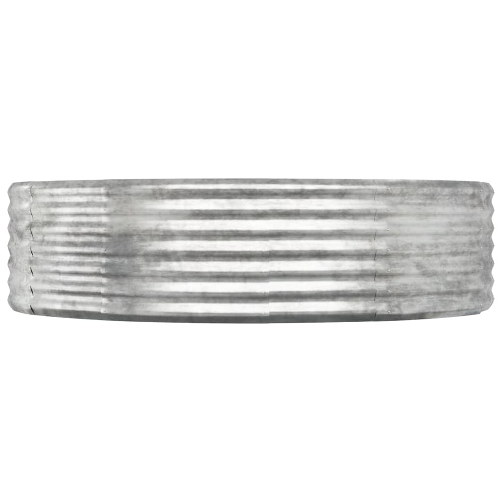 vidaXL Odlingslåda pulverlackerat stål 140x140x36 cm silver