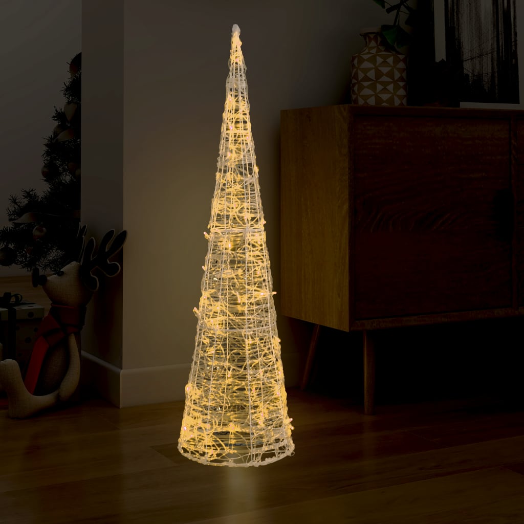 vidaXL Ljuskon LED pyramid akryl varmvit 120 cm