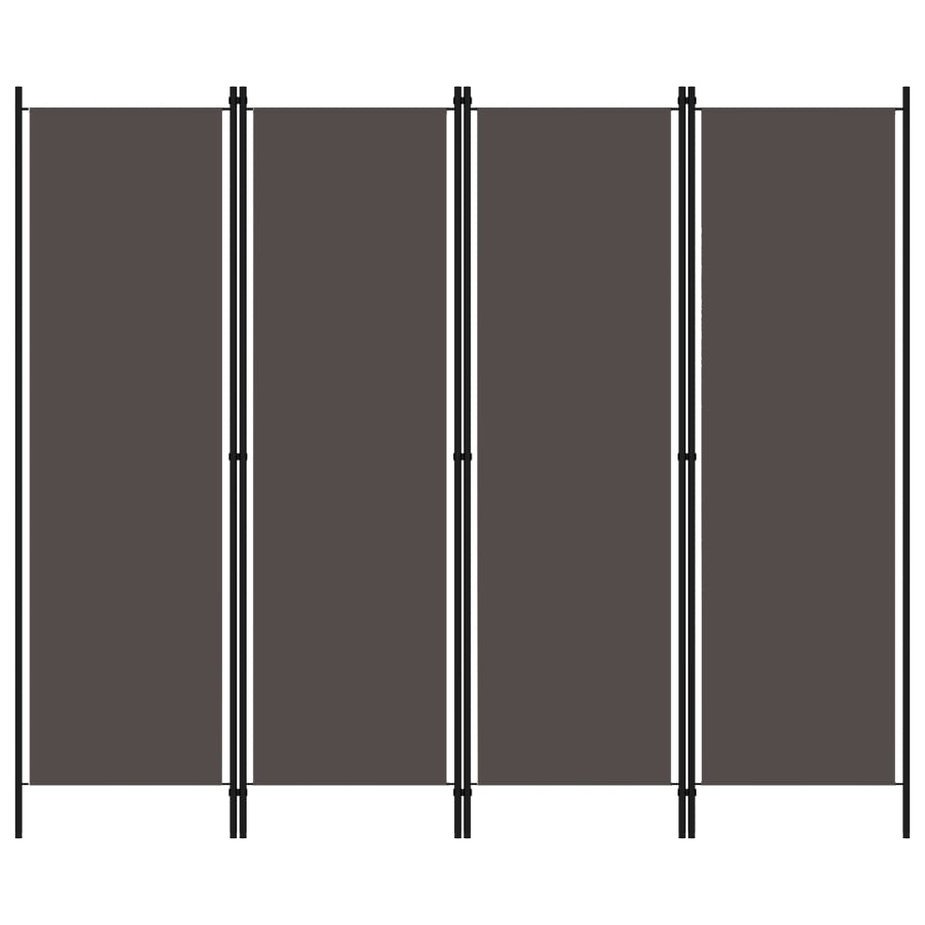 vidaXL Rumsavdelare 4 paneler antracit 200x180 cm