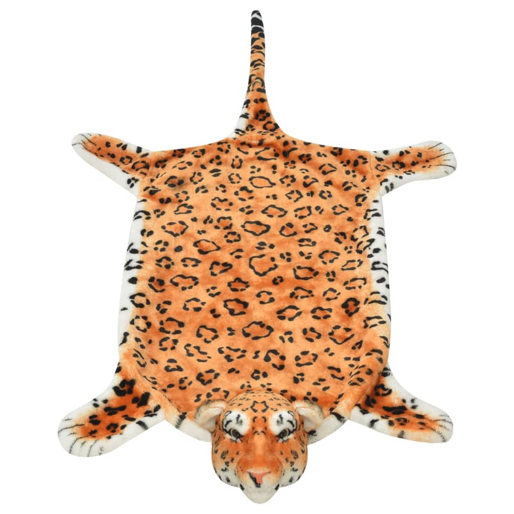 vidaXL Leopardmatta plysch 139 cm brun