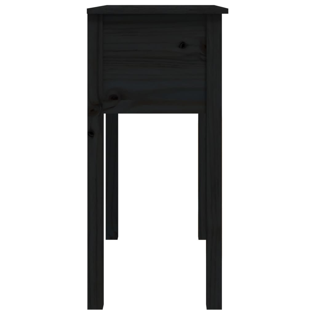 vidaXL Konsolbord svart 70x35x75 cm massiv furu