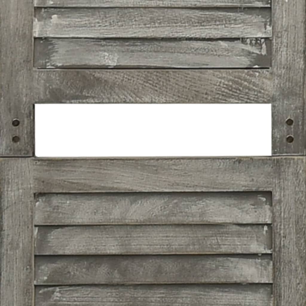vidaXL Rumsavdelare 4 paneler grå 143x166 cm massivt trä