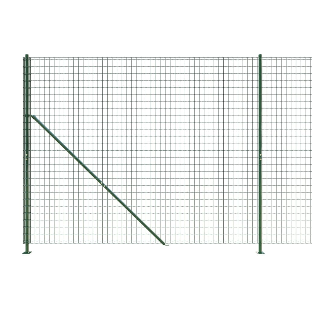vidaXL Stängsel med stolpsko grön 2x10 m
