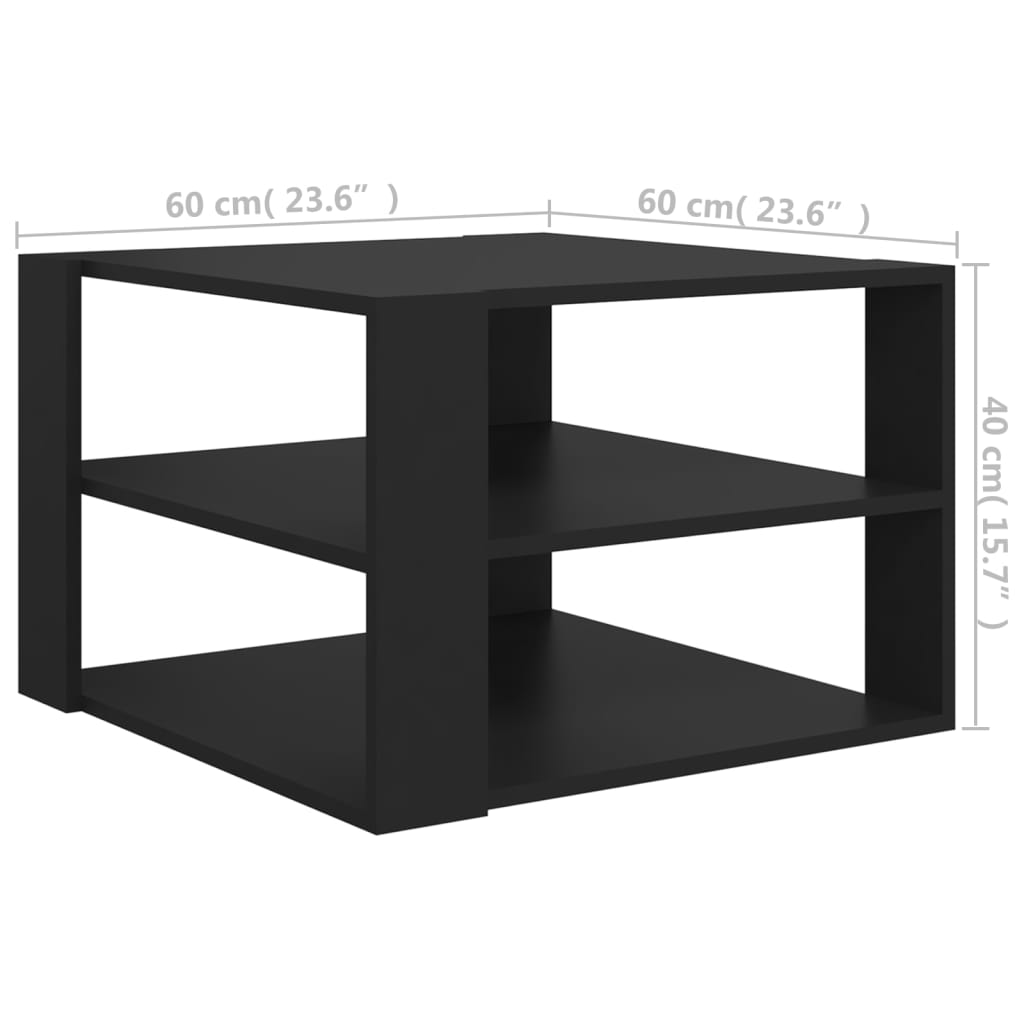 vidaXL Soffbord svart 60x60x40 cm konstruerat trä