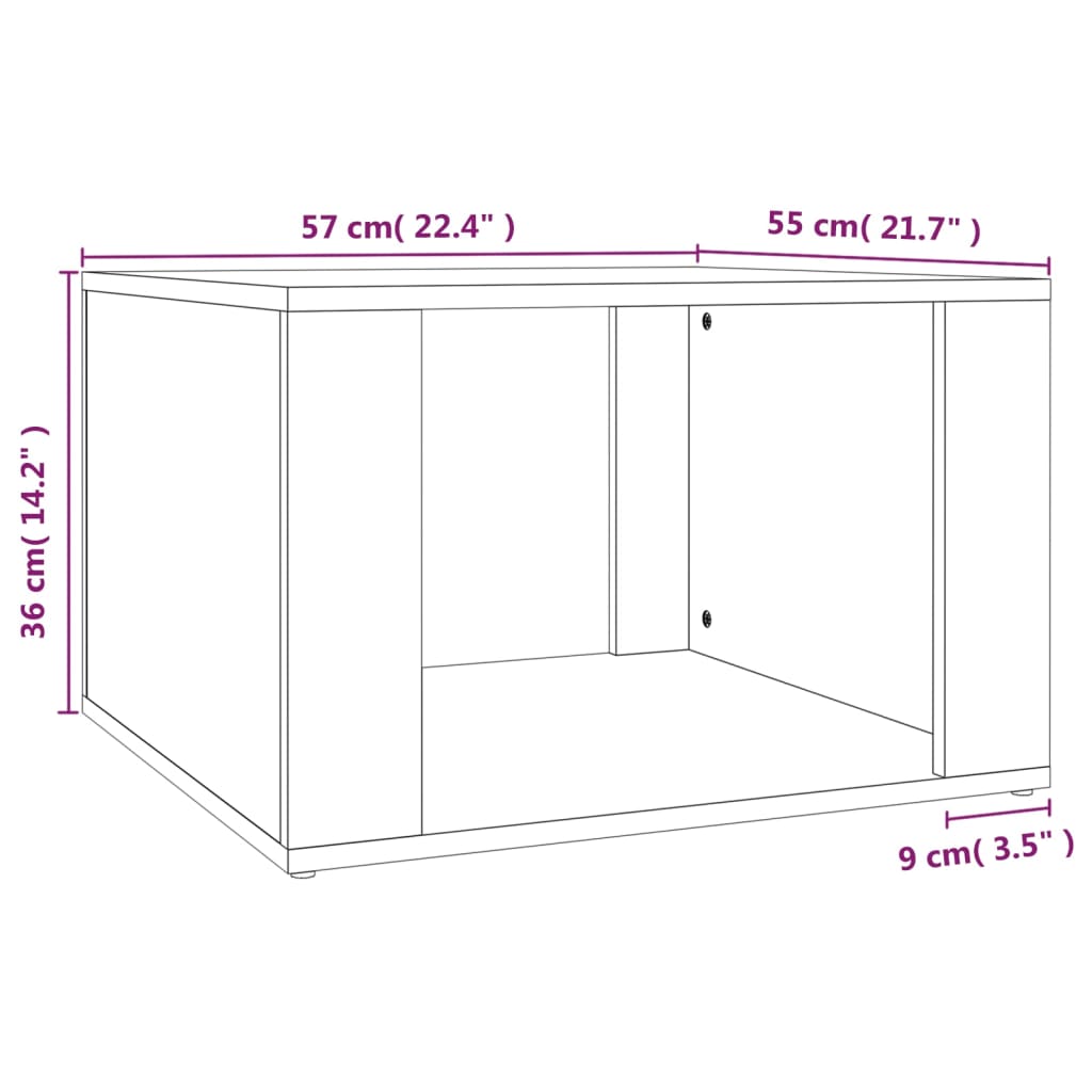 vidaXL Sängbord rökfärgad ek 57x55x36 cm konstruerat trä