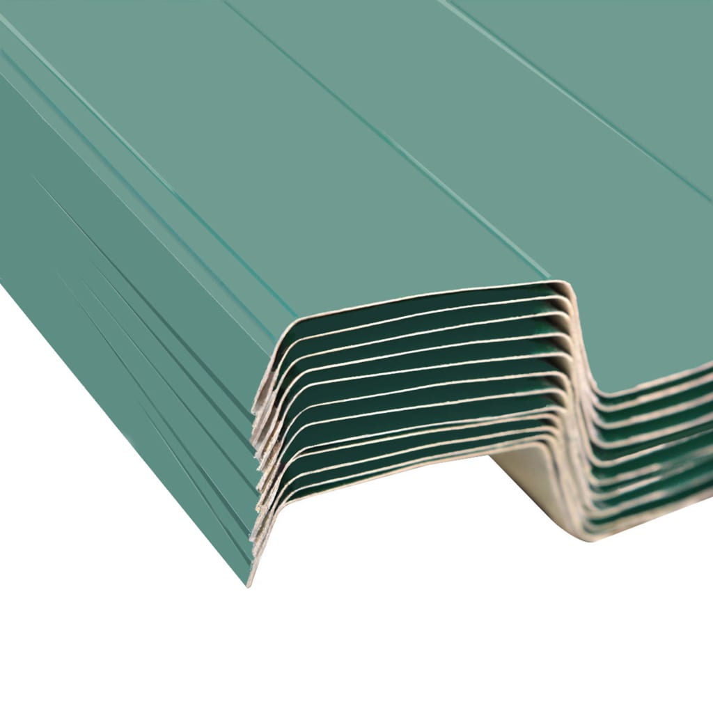 vidaXL Takprofiler 12 st galvaniserat stål grön