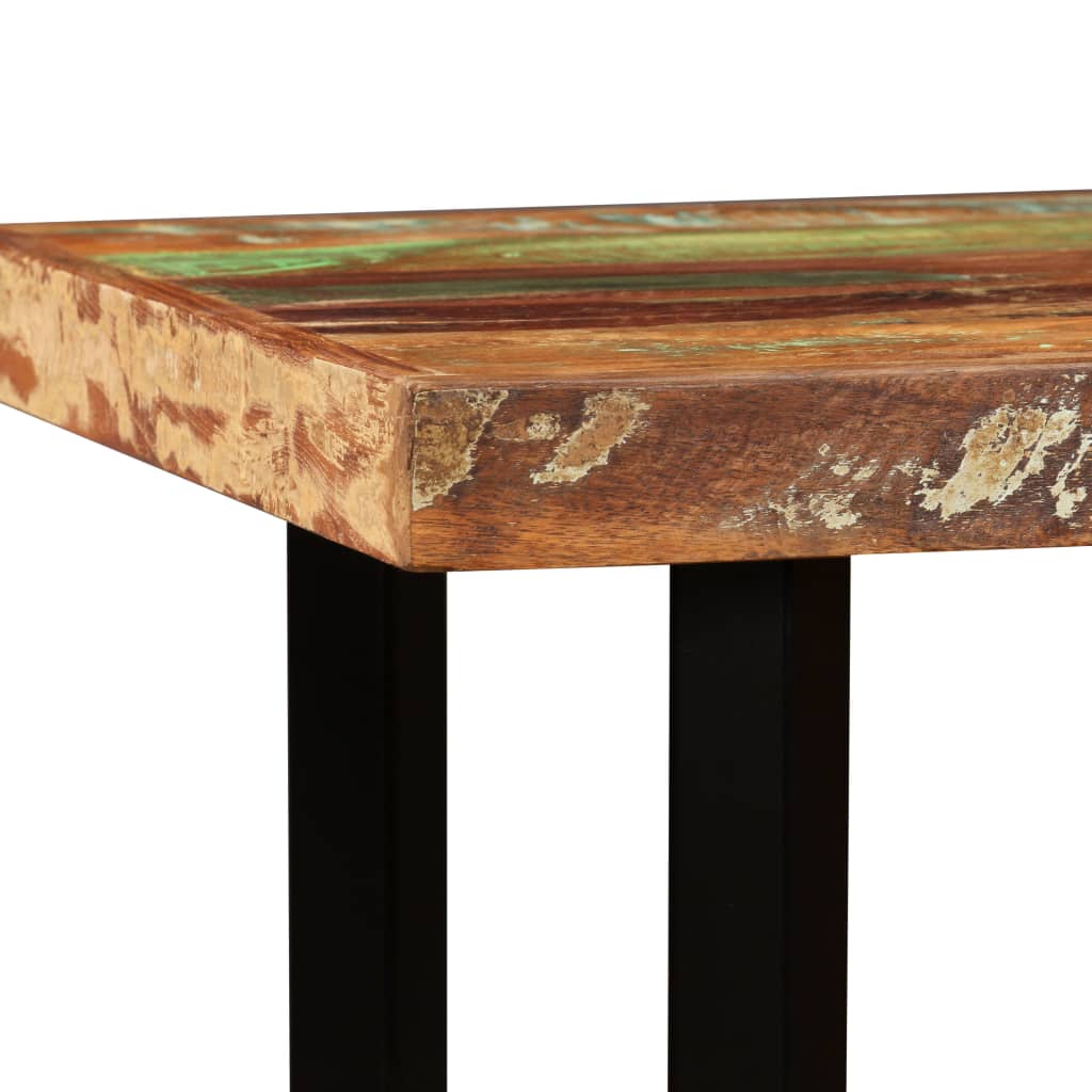 vidaXL Barmöbler 5 delar massivt återvunnet trä, äkta läder & kanvas
