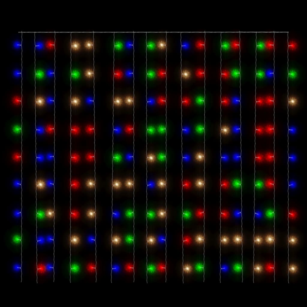 vidaXL Ljusdraperi 3x3 m 300 lysdioder flerfärgad 8 funktioner