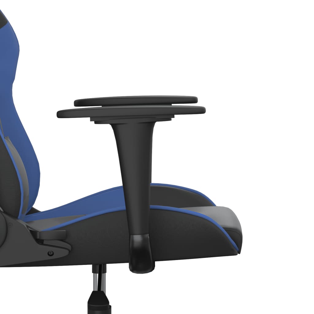 vidaXL Gamingstol med massage svart och blå konstläder