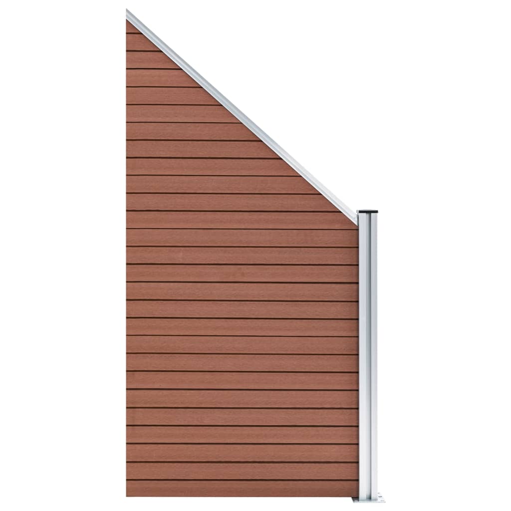 vidaXL WPC-staketpanel 10 fyrkantig + 1 vinklad 1830x186 cm brun