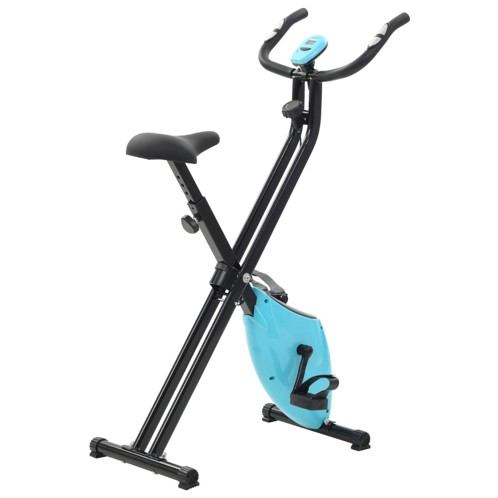 vidaXL X-Bike motionscykel magnetiskt motstånd puls svart och blå